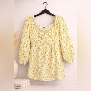 Old Navy Yellow Maternity Floral Top